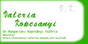 valeria kopcsanyi business card