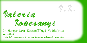 valeria kopcsanyi business card